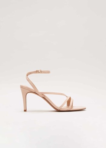 Phase Eight Patent Barely There Strappy Heels Pink Canada | YOCABL-489